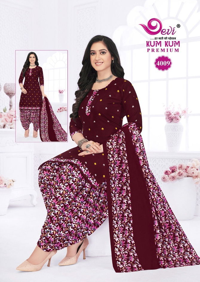 Kumkum Premium Vol 4 By Devi Printed Indo Cotton Readymade Dress Wholesale Price 